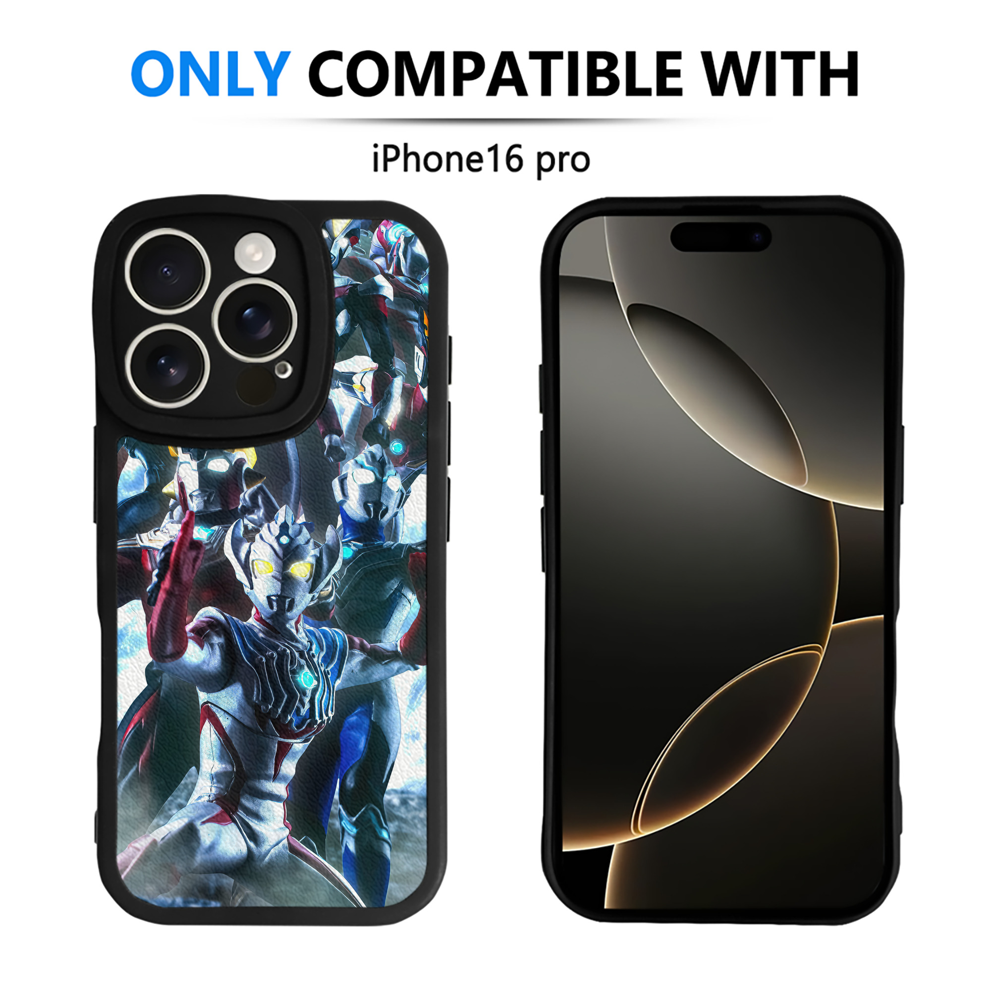 （画像用） ウルトラマン Ultraman 【iPhone 16シリーズ対応】シリコンスマホケース（レザー調） 材質：シリコン